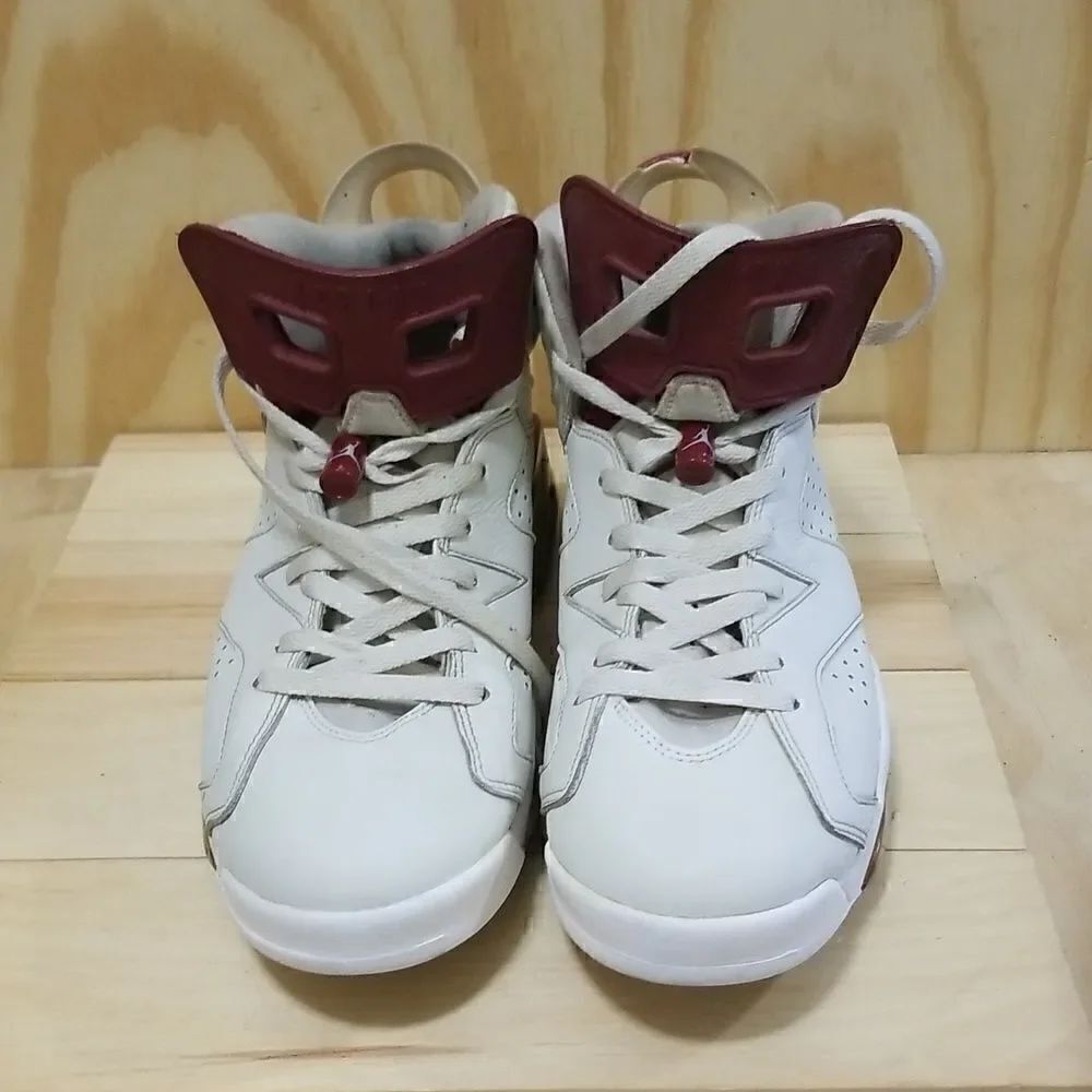 NIKE AIR JORDAN 6 RET RO OG BG OFF WHITE-MAROON SZ 11 - Picture 5 of 7